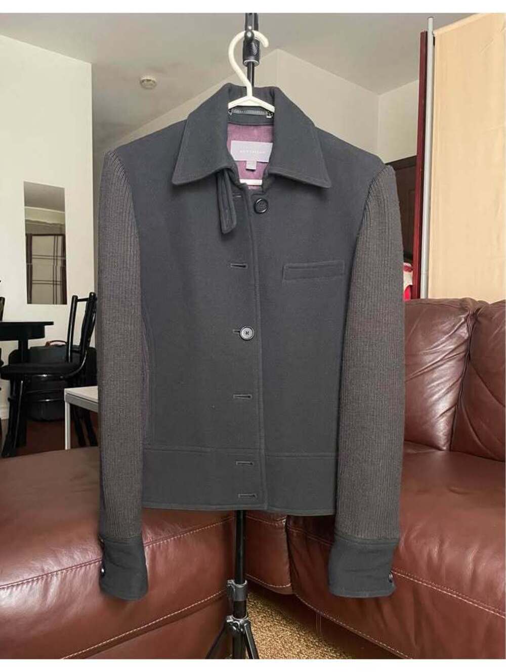 Ann Taylor Wool Blend Hybrid Jacket with Knit Sleeves